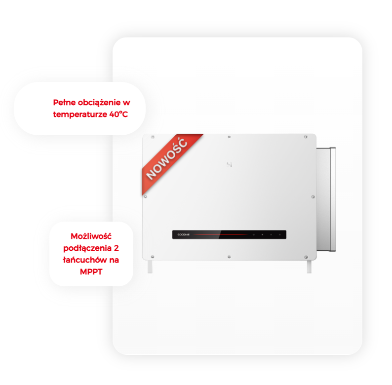 Detale inwertera dla farm PV GoodWe UT