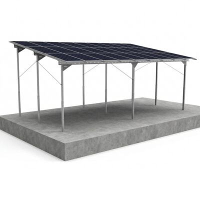 Konstrukcja Carport K6300Z - wiata fotowoltaiczna trzypodporowa.