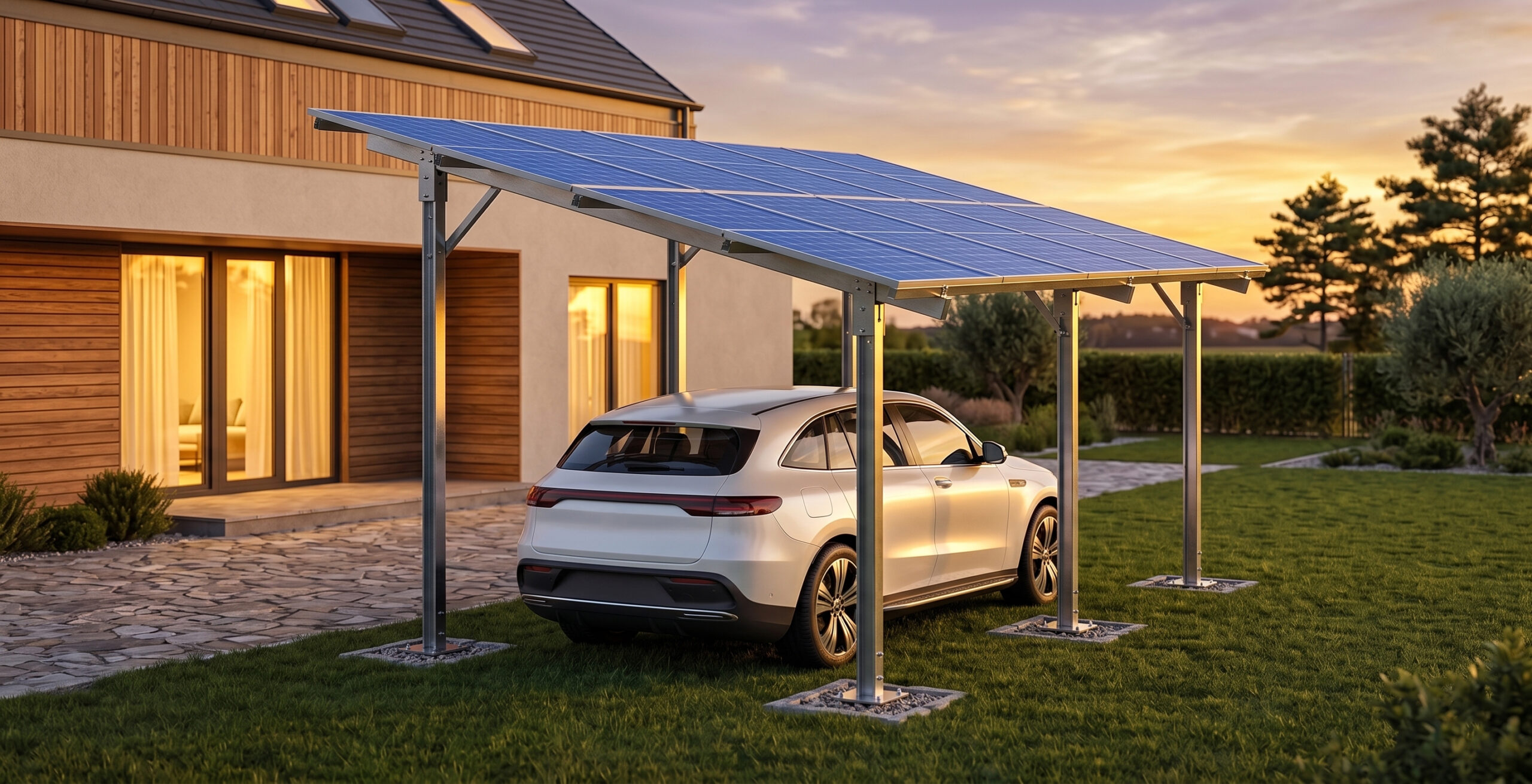 Wizualizacja konstrukcji Carport K6500 ze stali Magnelis